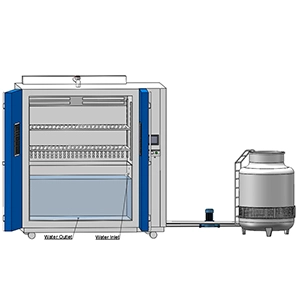 아래 물 탱크를 가진 열 충격 시험