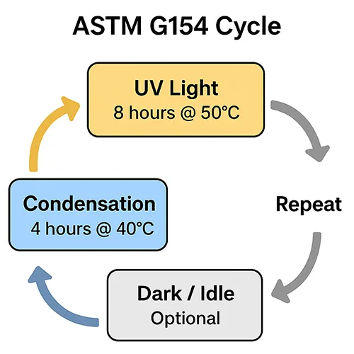 UV 가속 노화 챔버가 신뢰할 수있는 플라스틱 및 코팅 테스트를위한 ASTM G154 요구 사항을 충족시키는 방법